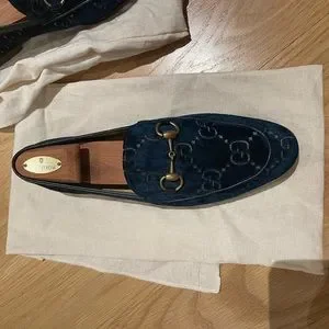 Men’s Gucci Jordaan GG Velvet Loafer Size 7.5 (US Size 8. EU 41.5). WORN TWICE. Gucci | Shoes | Mens Gucci Jordaan Gg Velvet Loafer Size 75  main image 3